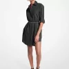 Hemdblusenkleid aus Stretch-Baumwolle mit Gürtel Hemdblusenkleid aus Stretch-Baumwolle mit Gürtel