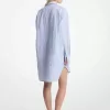 Hemdblusenkleid aus zerknitterter Baumwollpopeline Hemdblusenkleid aus zerknitterter Baumwollpopeline