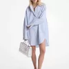 Hemdblusenkleid aus zerknitterter Baumwollpopeline Hemdblusenkleid aus zerknitterter Baumwollpopeline