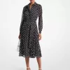 Hemdkleid aus gepunktetem Georgette Hemdkleid aus gepunktetem Georgette