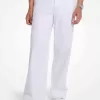 Hose mit weitem Bein aus Stretch-Baumwolle Hose mit weitem Bein aus Stretch-Baumwolle