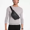 Hudson-Schultertasche aus genarbtem Leder