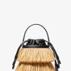 Ischia Mini-Beuteltasche aus Leder und Fransen Ischia Mini-Beuteltasche aus Leder und Fransen