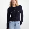 Jacke aus Metallic-Stretchstrick mit Pailletten Jacke aus Metallic-Stretchstrick mit Pailletten