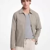 Jacke mit Kragen aus Leinen und Baumwolle Jacke mit Kragen aus Leinen und Baumwolle