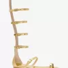 Juliette Gladiator-Sandale aus Metallic-Python-geprägtem Leder