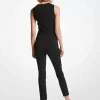 Jumpsuit aus Stretch-Crêpe mit Ausschnitten Jumpsuit aus Stretch-Crêpe mit Ausschnitten