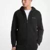 Kapuzenpullover aus Baumwollmischung mit Logoband und Reißverschluss Kapuzenpullover aus Baumwollmischung mit Logoband und Reißverschluss