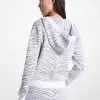 Kapuzenpullover aus Metallic-Zebra-Jacquard mit Reißverschluss Kapuzenpullover aus Metallic-Zebra-Jacquard mit Reißverschluss