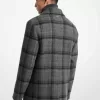 Karierter, strukturierter Peacoat aus Wollmischung Karierter, strukturierter Peacoat aus Wollmischung
