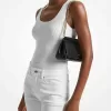 Karminrote mittelgroße gekrispelte Leder-Pochette Karminrote mittelgroße gekrispelte Leder-Pochette
