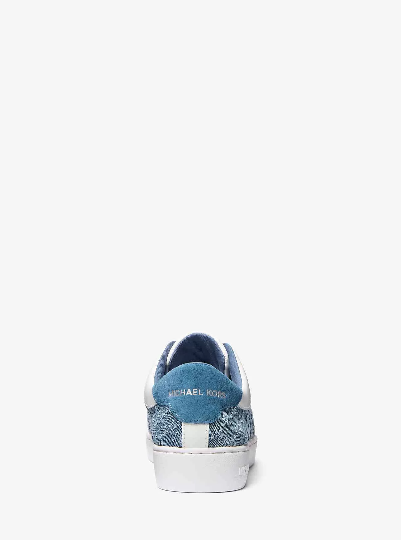 Keaton-Logo-geprägter Reißverschluss-Sneaker aus Denim und Leder Keaton-Logo-geprägter Reißverschluss-Sneaker aus Denim und Leder