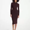 Kleid mit Stehkragen aus Stretch-Wollmischung Kleid mit Stehkragen aus Stretch-Wollmischung