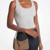 Kleine Leder-Pochette mit Jet-Set-Charm