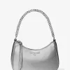 Kleine Pochette aus Metallic-Leder mit Jet-Set-Charm Kleine Pochette aus Metallic-Leder mit Jet-Set-Charm