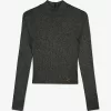 Kurzer Pullover aus geripptem Strick in Metallic-Optik Kurzer Pullover aus geripptem Strick in Metallic-Optik