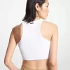 Kurzes Tanktop aus gerippter recycelter Viskosemischung Kurzes Tanktop aus gerippter recycelter Viskosemischung
