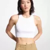 Kurzes Tanktop aus gerippter recycelter Viskosemischung Kurzes Tanktop aus gerippter recycelter Viskosemischung