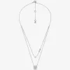 Layering-Halskette aus Sterlingsilber mit Pavé-Scheibe und Edelmetallbeschichtung Layering-Halskette aus Sterlingsilber mit Pavé-Scheibe und Edelmetallbeschichtung