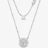 Layering-Halskette aus Sterlingsilber mit Pavé-Scheibe und Edelmetallbeschichtung Layering-Halskette aus Sterlingsilber mit Pavé-Scheibe und Edelmetallbeschichtung