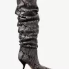 Luna-Stiefel aus Leder mit Schlangenprägung Luna-Stiefel aus Leder mit Schlangenprägung