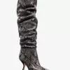 Luna-Stiefel aus Leder mit Schlangenprägung Luna-Stiefel aus Leder mit Schlangenprägung
