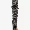 Luna-Stiefel aus Leder mit Schlangenprägung Luna-Stiefel aus Leder mit Schlangenprägung