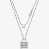 Mehrschichtige Halskette mit Pavé-Schloss aus Sterlingsilber mit Edelmetallbeschichtung Mehrschichtige Halskette mit Pavé-Schloss aus Sterlingsilber mit Edelmetallbeschichtung