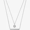 Mehrschichtige Pavé-Halskette aus Sterlingsilber mit Edelmetallbeschichtung Mehrschichtige Pavé-Halskette aus Sterlingsilber mit Edelmetallbeschichtung