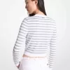 Metallic-gestreifter Strick-Cardigan