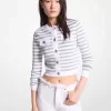 Metallic-gestreifter Strick-Cardigan