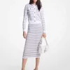 Metallic-gestreifter Strick-Cardigan