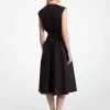 Midikleid aus Stretch-Baumwollpopeline mit Gürtel Midikleid aus Stretch-Baumwollpopeline mit Gürtel