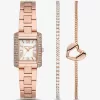 Mini Emery Pavé Roségoldfarbenes Uhren- und Armband-Geschenkset