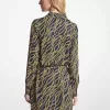 Mini-Hemdkleid aus Georgette mit Status-Print Mini-Hemdkleid aus Georgette mit Status-Print