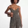 Minikleid aus Georgette mit Nieten und Blumendruck Minikleid aus Georgette mit Nieten und Blumendruck
