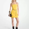 Minikleid aus Stretch-Krepp mit Gürtel Minikleid aus Stretch-Krepp mit Gürtel