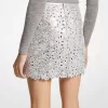 Minirock aus floralem Metallic-Wildleder Minirock aus floralem Metallic-Wildleder