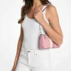 Mittelgroße, gestreifte Empire-Pochette mit charakteristischem Logo und Kettengliedern