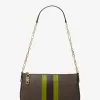 Mittelgroße, gestreifte Empire-Pochette mit charakteristischem Logo und Kettengliedern