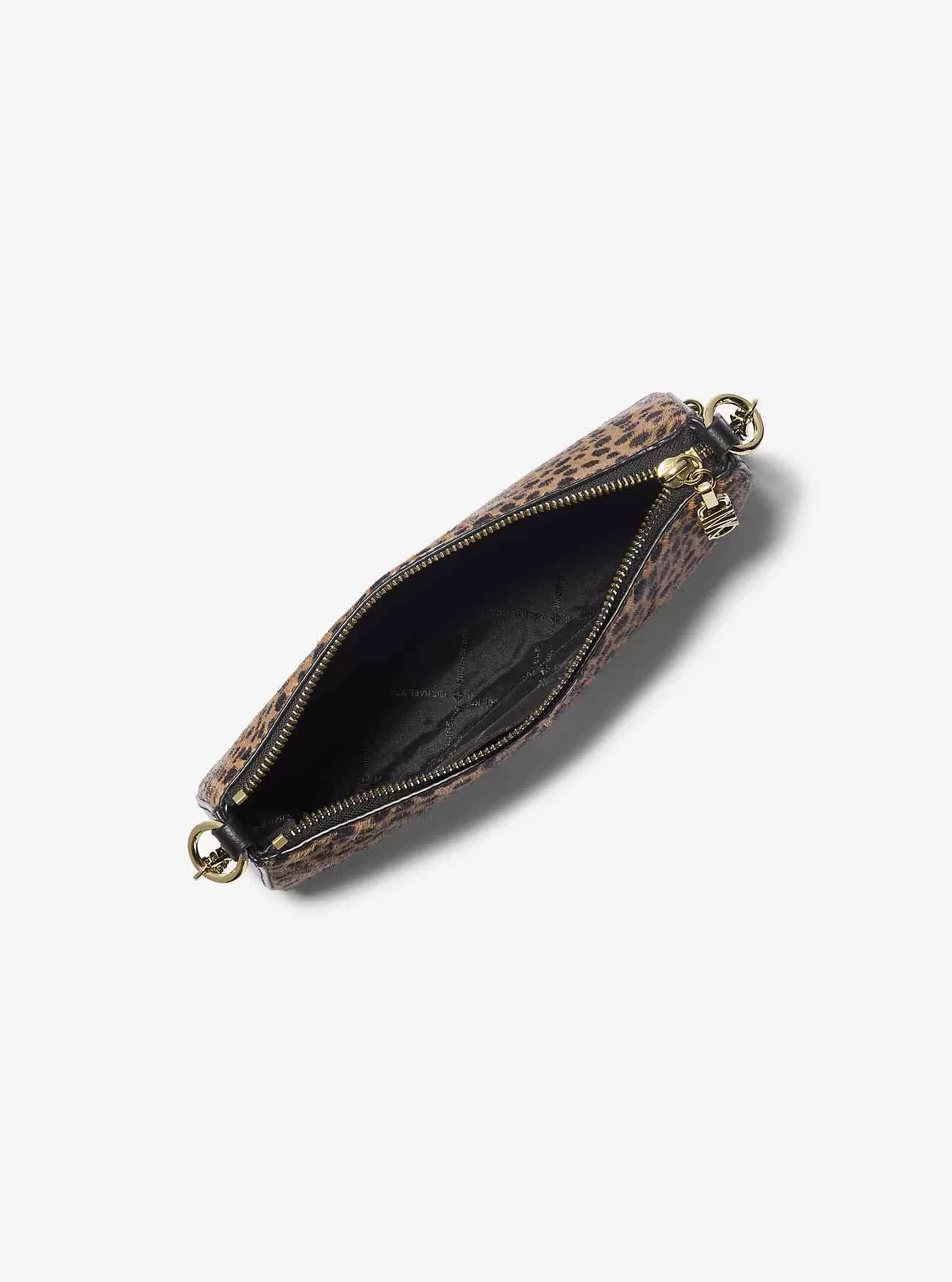 Mittlere Empire-Pochette aus Kalbshaar mit Gepardenmuster und Kettengliedern