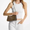 Mittlere Empire-Pochette aus Kalbshaar mit Gepardenmuster und Kettengliedern