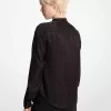 Moiré-Bluse mit Bindekragen Moiré-Bluse mit Bindekragen