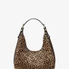 Nolita Kleine Hobo-Schultertasche aus Kalbshaar mit Gepardenmuster