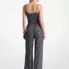 Overall aus Georgette mit Blumenmuster und Verzierung