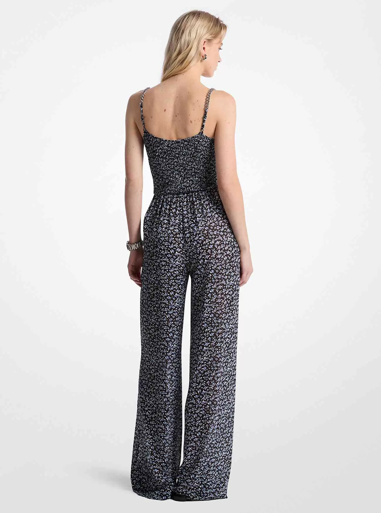 Overall aus Georgette mit Blumenmuster und Verzierung