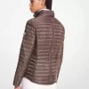Packbare Pufferjacke aus Satin-Ciré mit Logo Packbare Pufferjacke aus Satin-Ciré mit Logo
