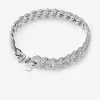 Pavé-Panzergliederarmband aus Sterlingsilber mit Edelmetallbeschichtung Pavé-Panzergliederarmband aus Sterlingsilber mit Edelmetallbeschichtung