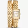 Petite Emery Pavé goldfarbene Doppelwickeluhr Petite Emery Pavé goldfarbene Doppelwickeluhr