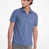 Piqué-Poloshirt aus Baumwollmischung mit Reißverschluss Piqué-Poloshirt aus Baumwollmischung mit Reißverschluss